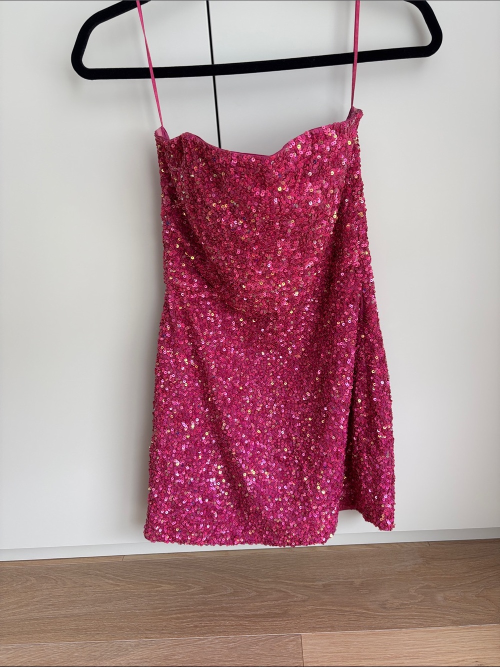 Retrofete Hot Pink Sequin Mini Dress